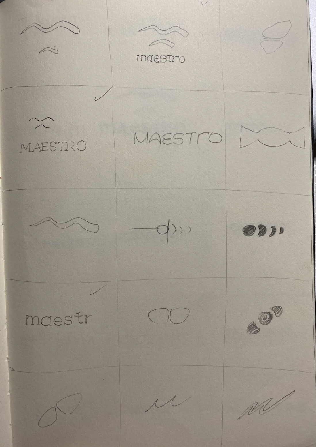 LOGO THUMBNAIL SKETCHES I DID FOR MAESTRO